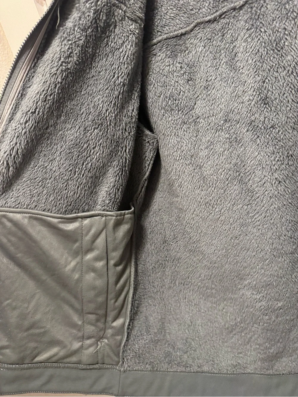 The North Face Men’s Medium Gray Fleece Full Zip Jacket Outdoor Hiking Pullover